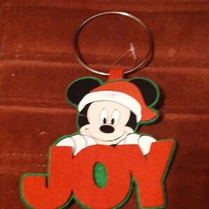 Disney Mickey Mouse Joy Ornament Door Knob Hanger - Red and Green